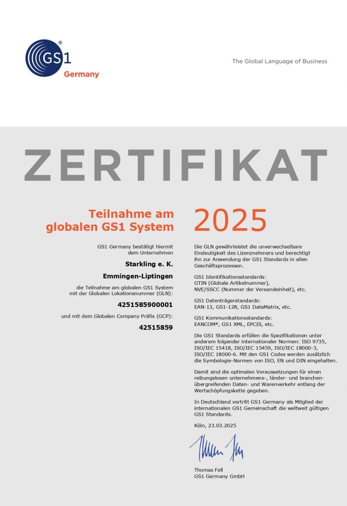 GS1 Zertifikat